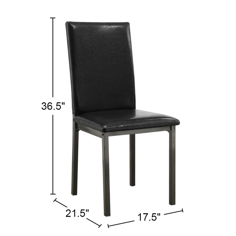 2 pièces de chaises de salle à manger rembourrées noires de style transitionnel pour une maison confortable de 2 personnes avec pièce de revêtement