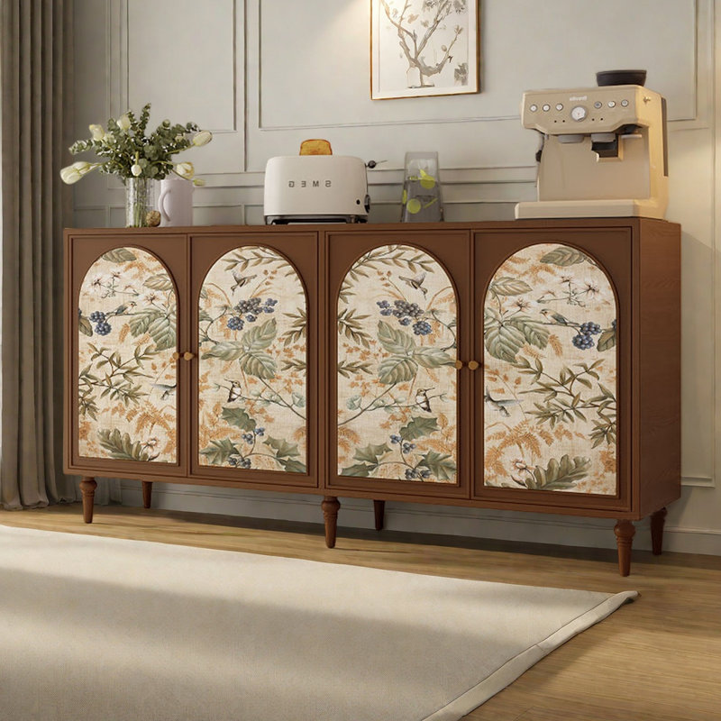 Retro art multi-functional sideboard, Brown