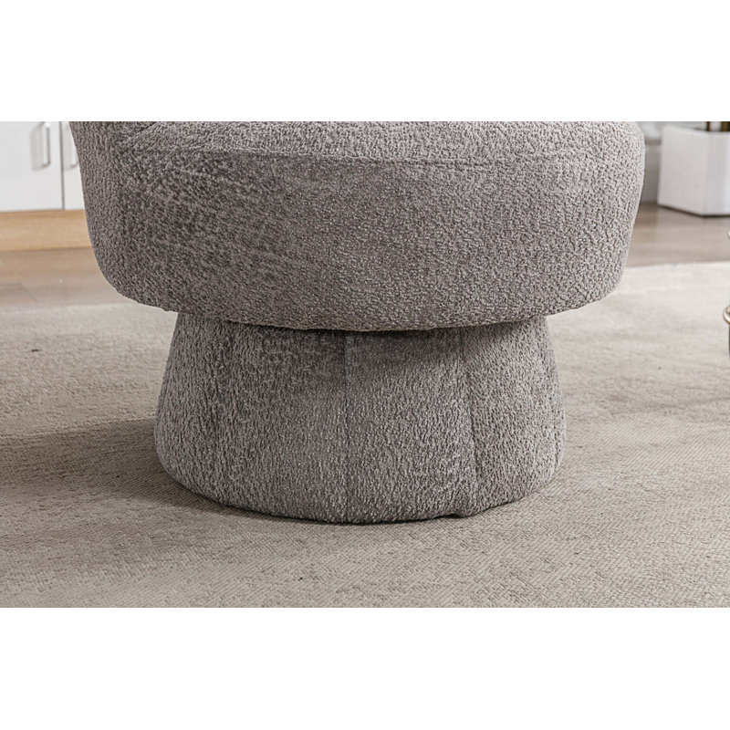 Fauteuil demi-tonneau pivotant rembourré, Gris, H 28,74 po x l 27,17 po x P 27,17 po