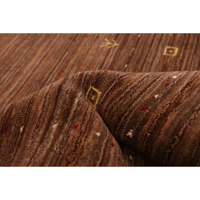 Tapis brun Kashkuli Gabbeh 4 pi 11 po x 7 pi 8 po