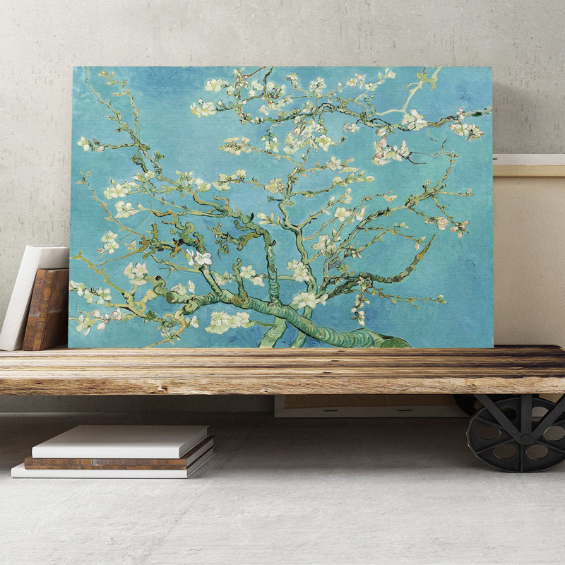 Blossoming Almond Branches by Vincent Van Gogh - Wrapped Canvas - Framed Print, 35cm H x 50cm W