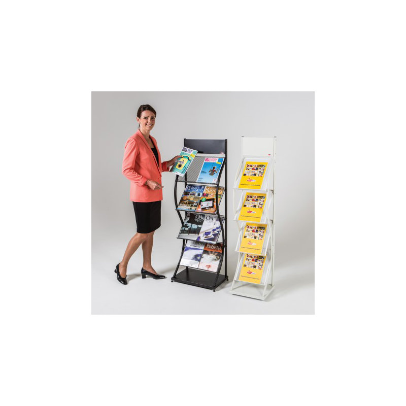 Metal Free Standing Magazine Rack, Black