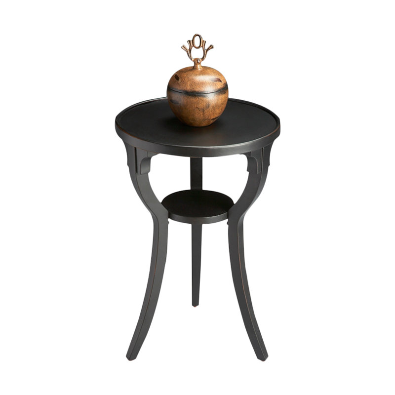Dalton Round 15.75"W Side Table, Black Licorice