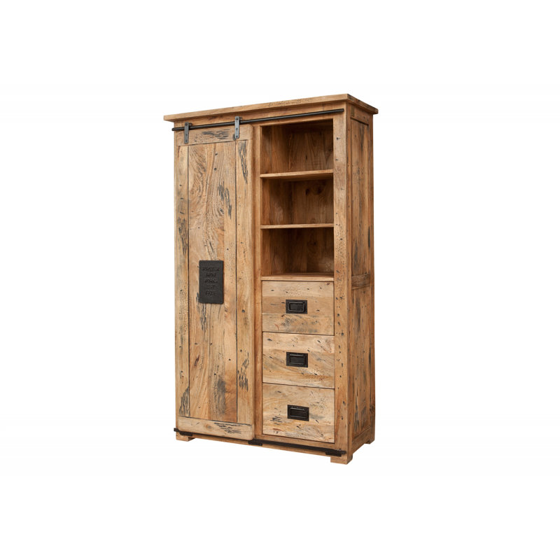 Railway 1 Door Wardrobe, Natural