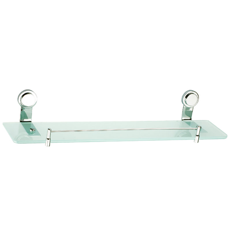 Button Series Metal Bracket Shelf, Satin Nickel