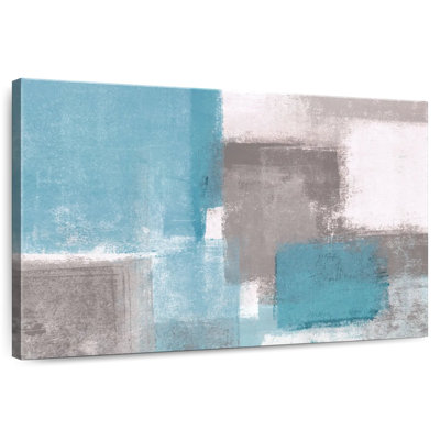 Avery abstrait bleu et gris
