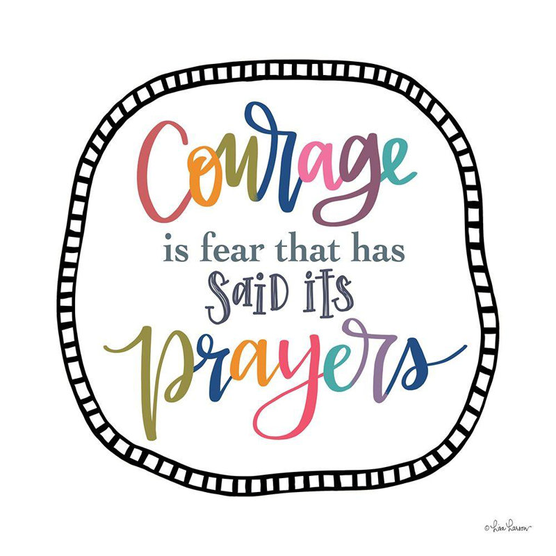 Art sur toile tendue par Trinx Larson, Lisa: Courage is Fear, H 28 po x l 28 po