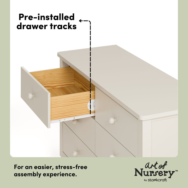 Rio 6 Drawer Dresser, Frosted Oat