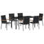 7 Piece Garden Dining Set Black PVC-coated polyester And Steel