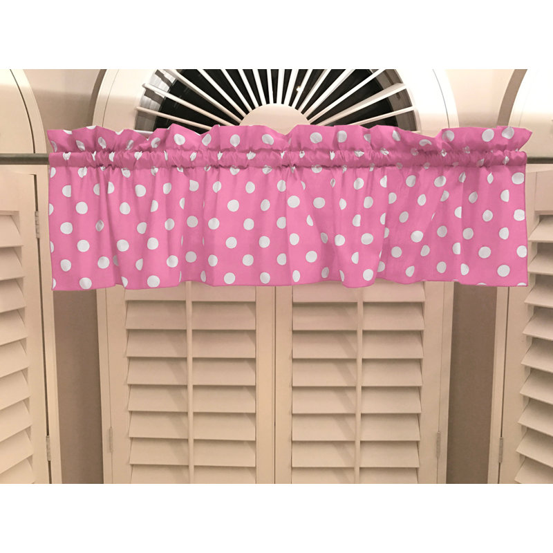 Cantonnière sur mesure en mélange de coton à pois 58 po Chrisman, L 58 po x L 20 po, Rose / blanc