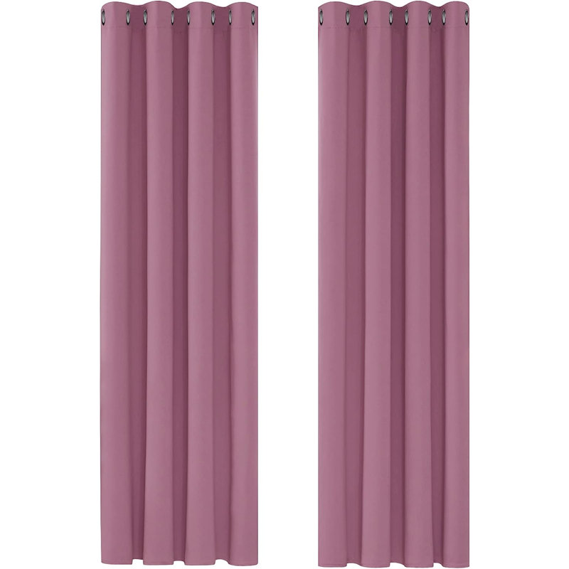 Hisao Room Darkening Curtain Pair, 140 W x 180 D cm, Pink