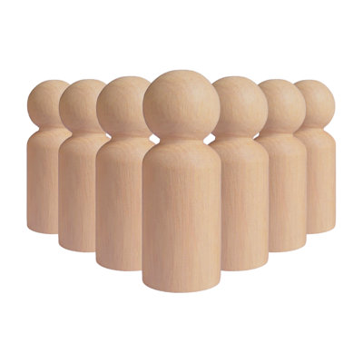 Ilot Peg Dolls inachevé, 2/8 pouces, paquet de 30 personnes en bois