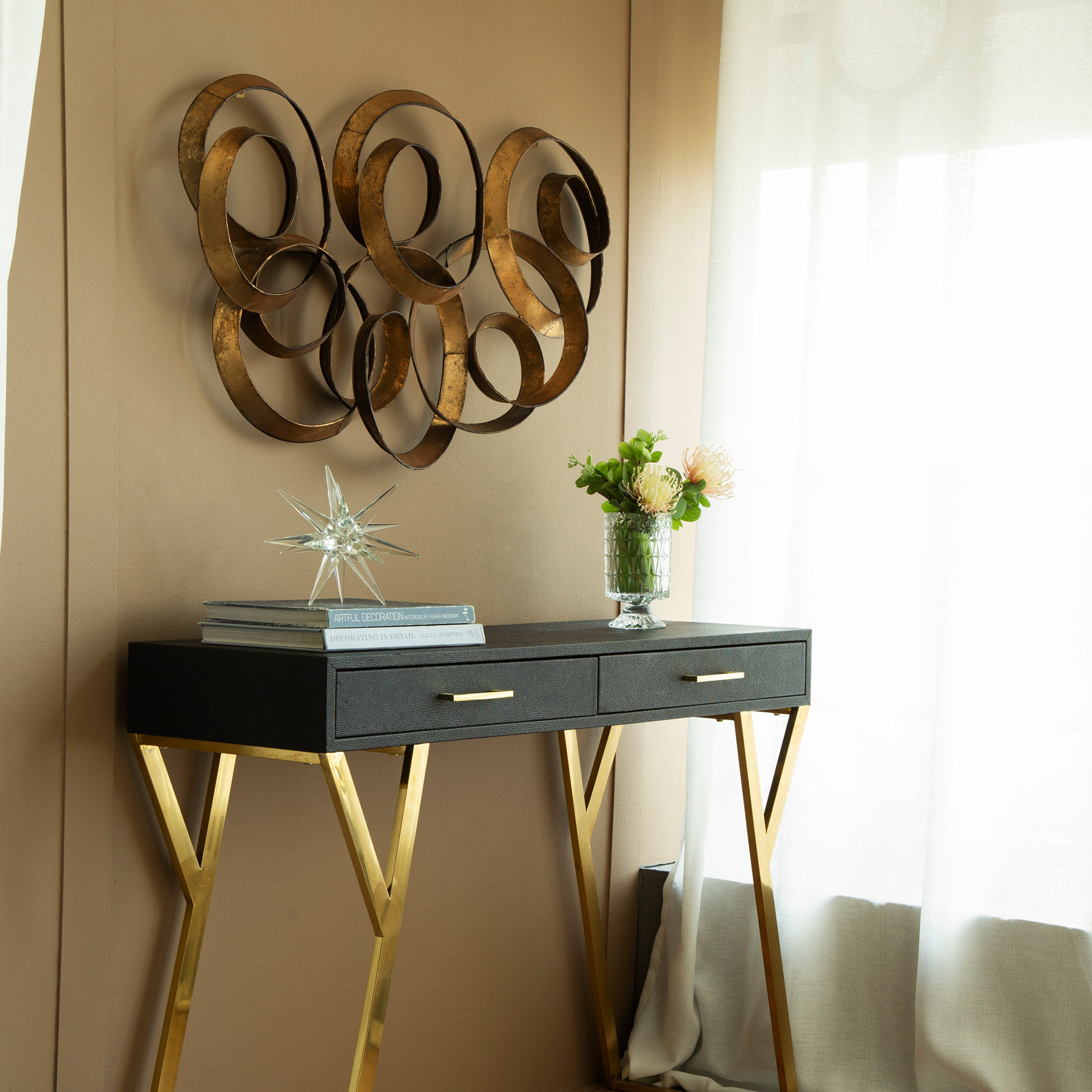 Rosdorf Park Seretha Gold Leaf Wall Décor | Wayfair