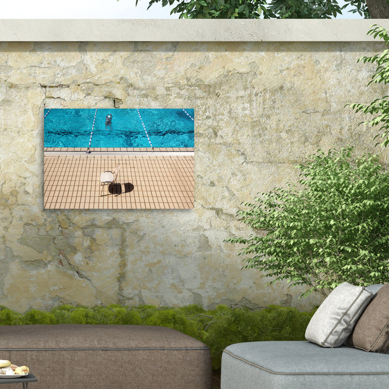 Rouleau bolognais à la piscine sur toile, H 30 po x l 47 po