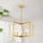 5 - Light Gold Farmhouse Geometric Candle-Style Square / Rectangle Lantern Chandelier-2139938899-2128546022