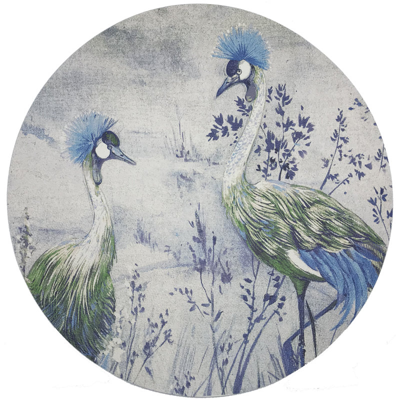 Crested Crane Pebble 16" Vinyl Placemat, Ice