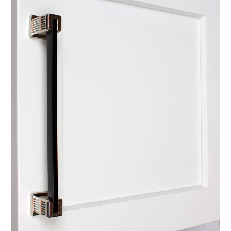 Poignée barre 6 à 16 po GlideRite, 7.56", Noir mat / nickel satiné