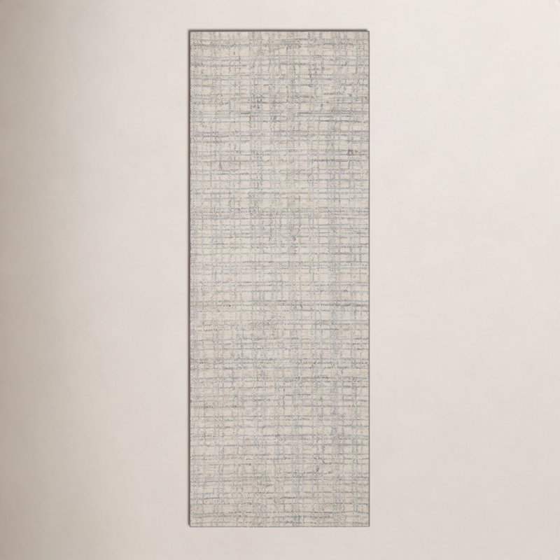 Tapis à carreaux antique / brume Polly, Tapis de couloir 2 pi 6 po x 9 pi 9 po