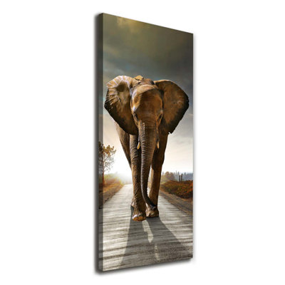 Strolling Elephant - Wrapped Canvas Print