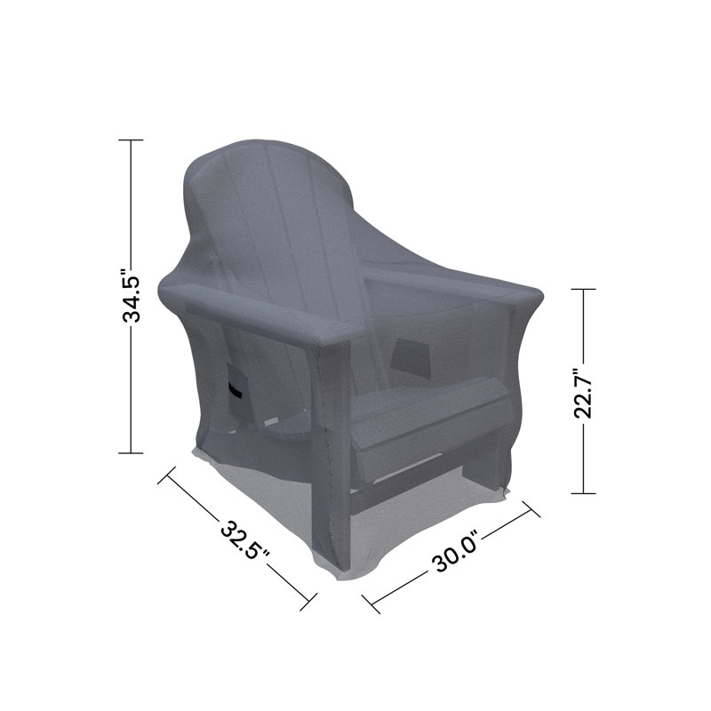 Kinlaw Shawnna Outdoor Adirondack Chair Covers, Water-Repellent UV-Resistant Polyester With Elastic Tie-Downs And Padded Handles