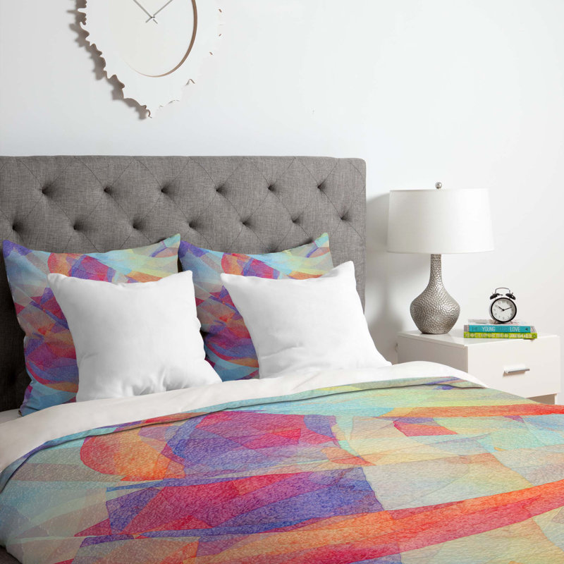 Jacqueline Maldonado Polyester Abstract Duvet Cover, Queen Duvet Cover + 2 Standard Shams