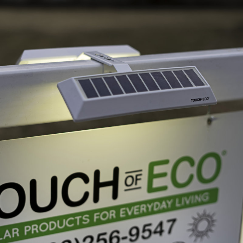 Dual Solar LED Sign and Post Light with Adjustable Mounting Bracket