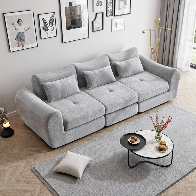 Canapé-lit modulaire convertible pliant avec sièges modulaires Cloud, Gris