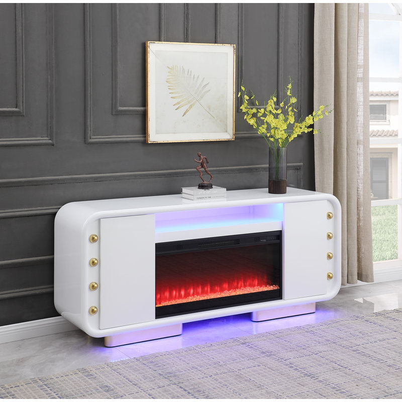 Crédence de rangement Dukeshire l 72 po, Blanc