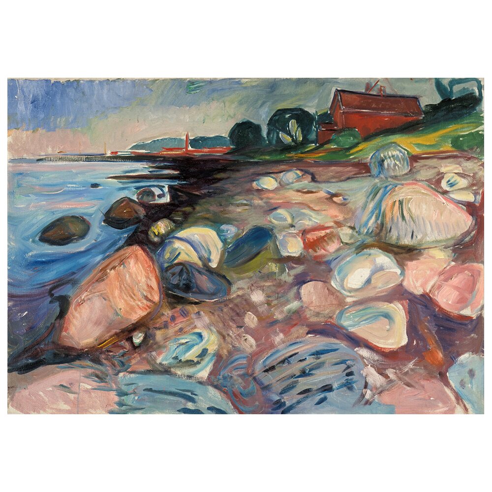 Leinwandbild Ufer mit Rotem Haus von Edvard Munch