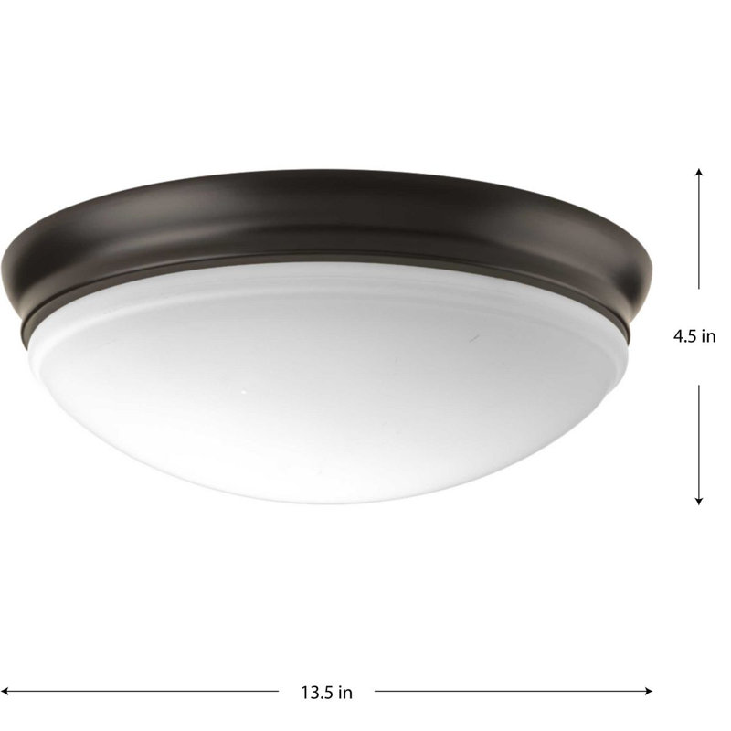 Mccully Glass LED Flush Mount, 4.50" H x 13.50" W x 13.50" D, Antique Bronze