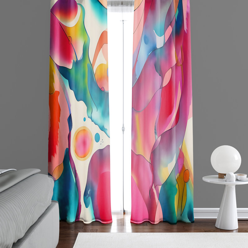 Paire de rideaux semi-transparents en polyester Dionis, L 40 po x L 61 po