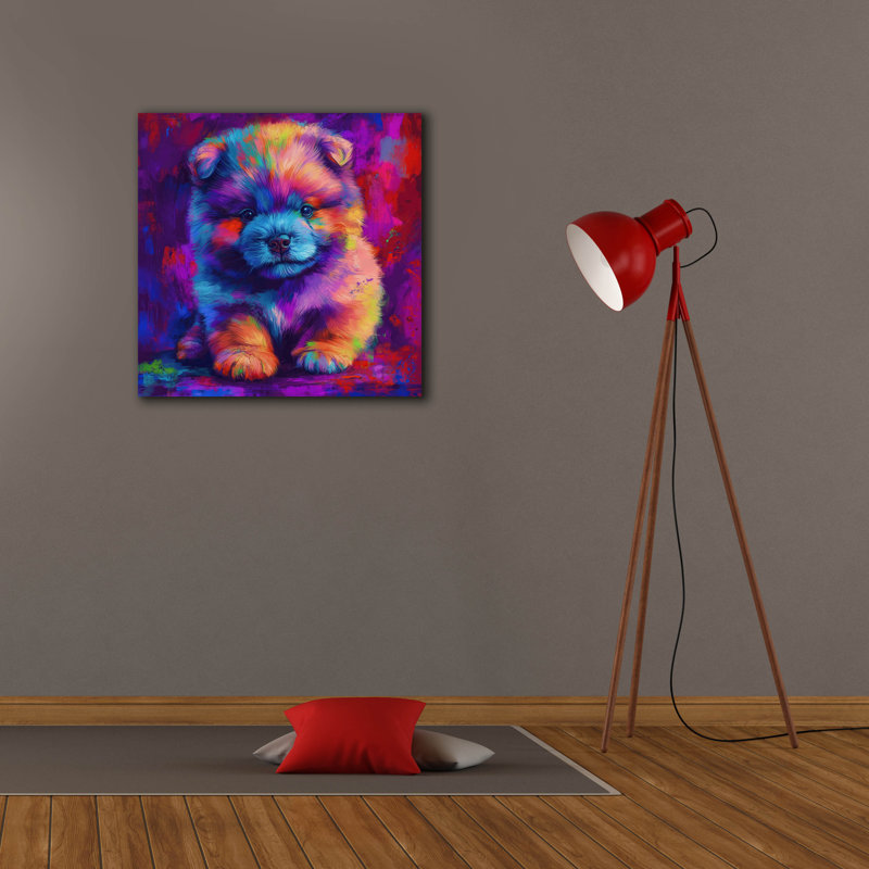  «Woof Chow Chow» par Rich Monet, art mural sur toile, 26 po x 26 po, H 26 po x l 26 po
