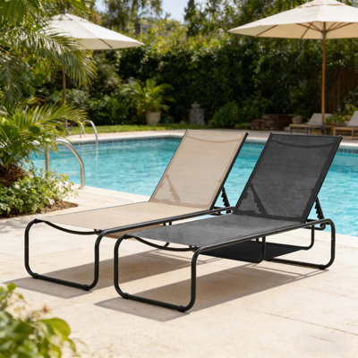 Outdoor 67" Metal Chaise Lounge(Set Of 2) by Ebern Designs