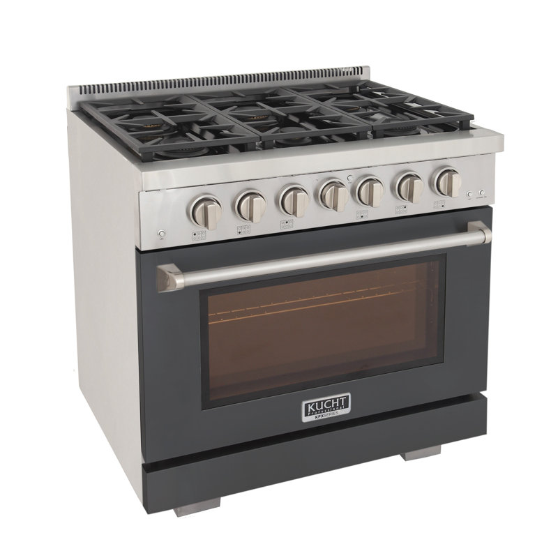 36 po 5,2 pieds cubes Pi. Cuisinière à gaz autoportante, Gaz naturel, gris