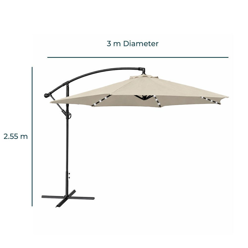 300cm Cantilever Parasol, Beige