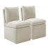 Chaise d'appoint rembourrée avec roulettes Alayaa