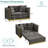 Bellagio 60.6" 2-Seater Convertible Velvet Sleeper Sofa Bed with Pillows for Small Spaces-135553747