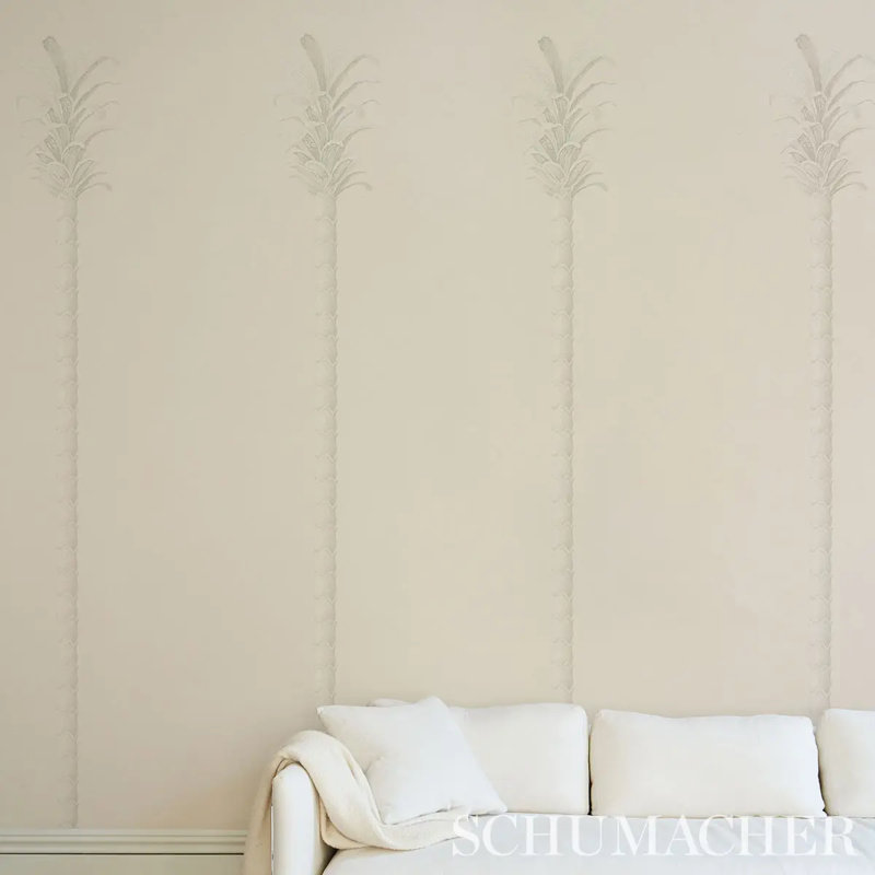 Schumacher x Miles Redd Villa Palm Panel, Cinnabar