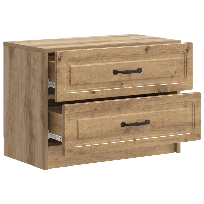 62cm W Manufactured Wood Bedside Table, Artisan Oak