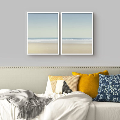 «Yellow Tinted Color Blocked Beach», ensemble de 2 cadres photo