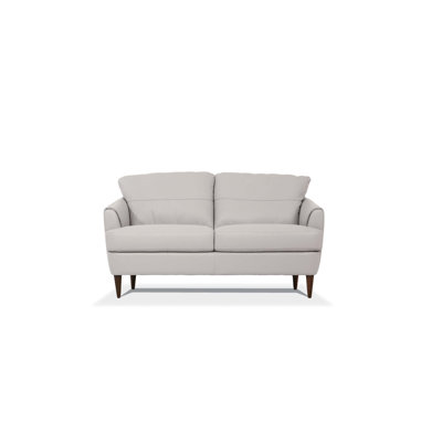 Italian Crafted Leather Loveseat with Webbing Seat Construction