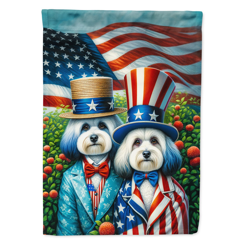 Drapeau All American Garden, Bleu clair / rouge / blanc havanais