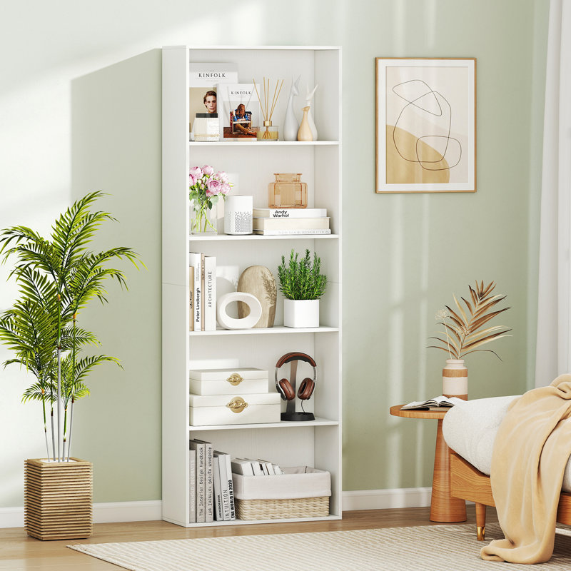  5-Tier Bookshelf Open Bookcase Freestanding Display Shelf Storage Organizer, 1