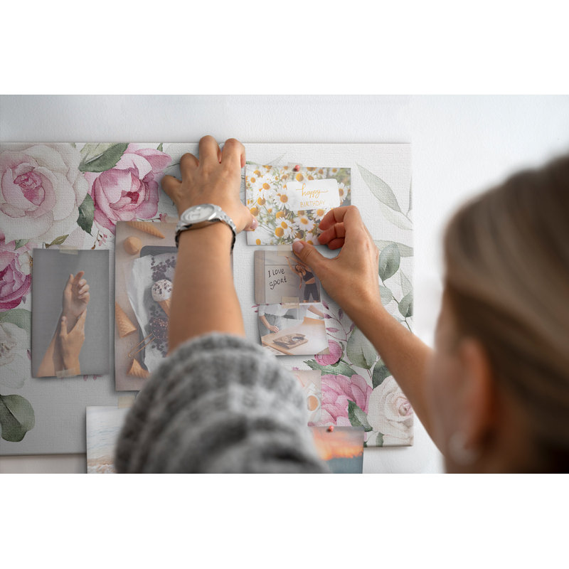 Wall Mounted bulletin board print decorative wall pin board for wall home office corkboard Flowers frame