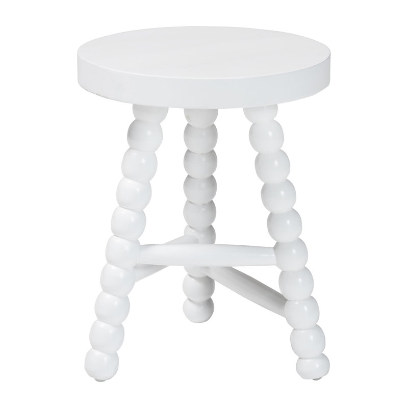 Tabouret d'appoint multi-usages en bois d'acacia bali & pari bali & pari David, blanc, White