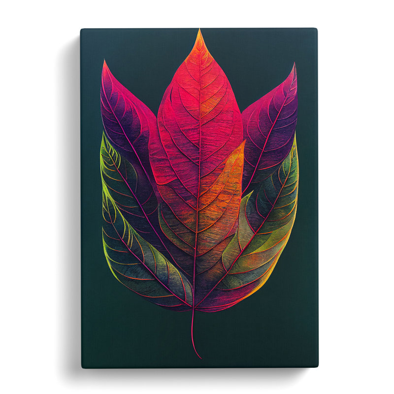 Leaves Painted No.3 - Wrapped Canvas Print, 50cm H x 35cm W x 3cm D