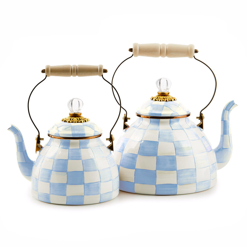 Sky Check Tea Kettle, 2 quarts