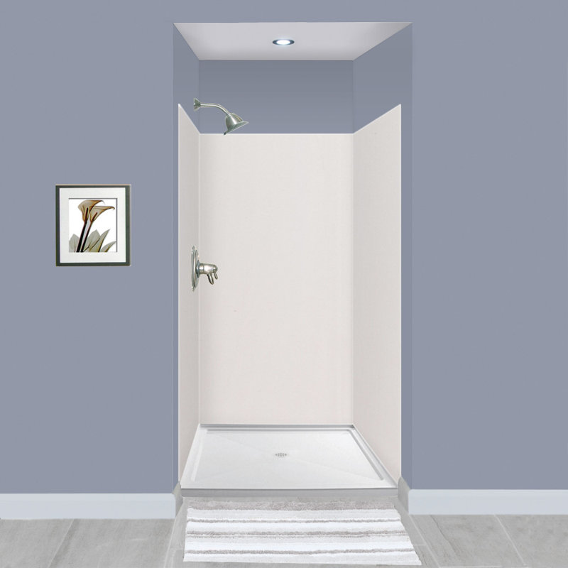 Paroi de douche à 3 panneaux l 48 po x P 36 po Expressions, Blanc, H 72 po x l 36 po x P 36 po