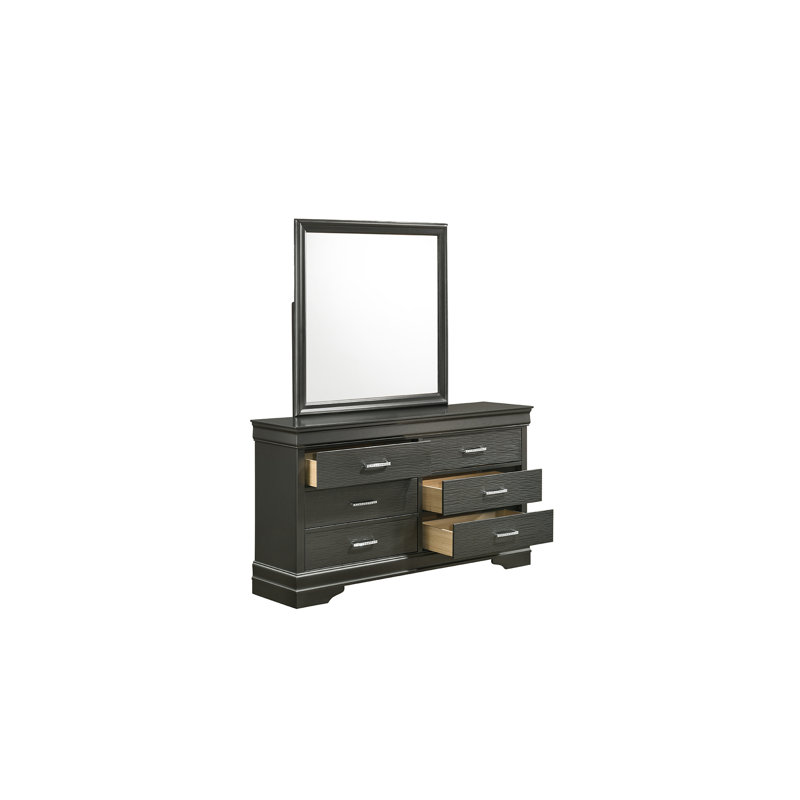 Commode 6 tiroirs Mayodan, gris