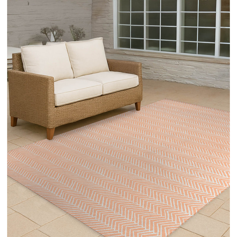 Tapis d'extérieur à motif de chevrons antidérapant, Rectangle 4pi x 6 pi